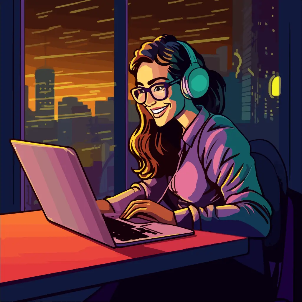 Illustration of female graduate student.